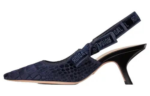 DIOR J'Adior Slingback Pump Irregular Heel High Heels Women's Navy Blue
