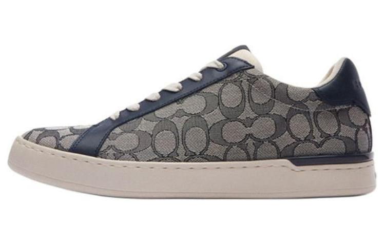 COACH Clip Textile, Synthetic Leather Low top Skateboard Shoes Men's Midnight Blue