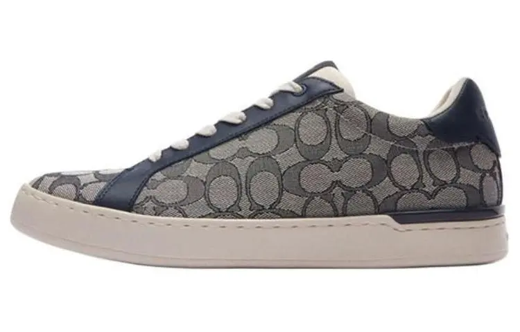 COACH Clip Textile, Synthetic Leather Low top Skateboard Shoes Men's Midnight Blue