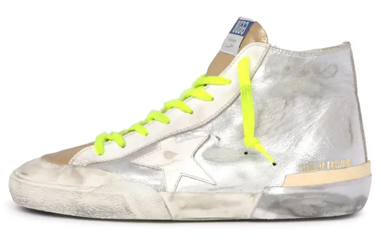 Golden Goose Francy High top Skateboard Shoes Women's Silver