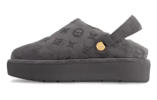 LOUIS VUITTON Leather Women's Casual Shoes Women's Gray