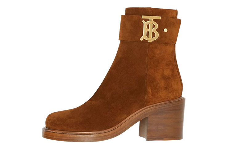 Женские ботинки Burberry Short Boots (коричневые)