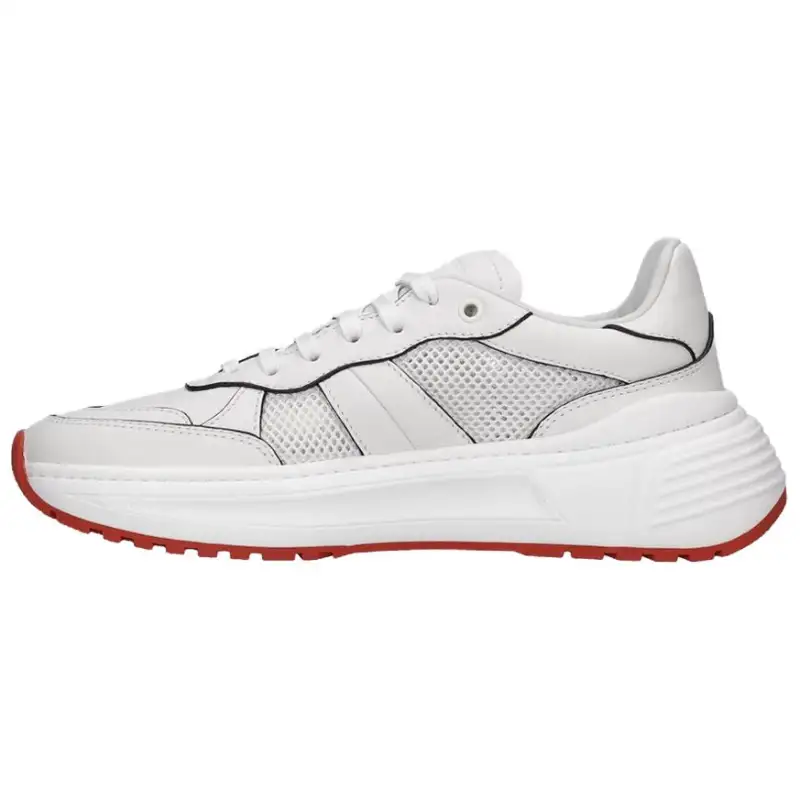 Bottega Veneta Speedster Textile, Leather Lace Up Low top Casual Shoes Men's White