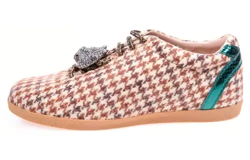 GUCCI Twill Jacq Casual Shoes Men's White Red