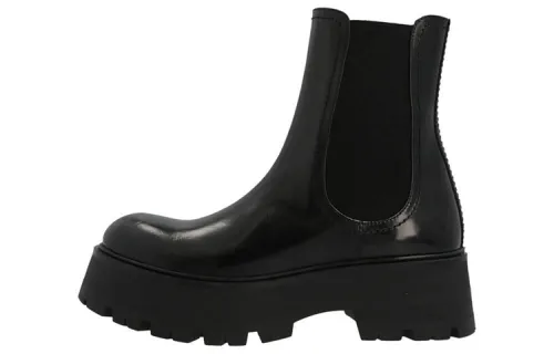 Alexander McQueen Leather Short Chelsea Boots 5.5cm Women's Black