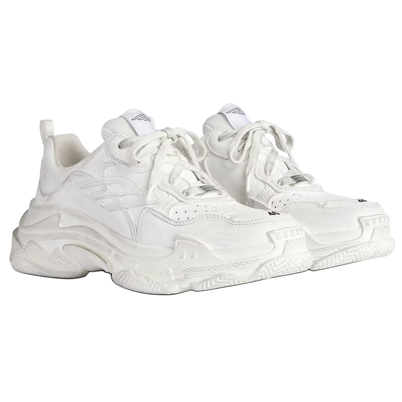 Balenciaga Triple S Sporty Low top Chunky Sneakers Men's White