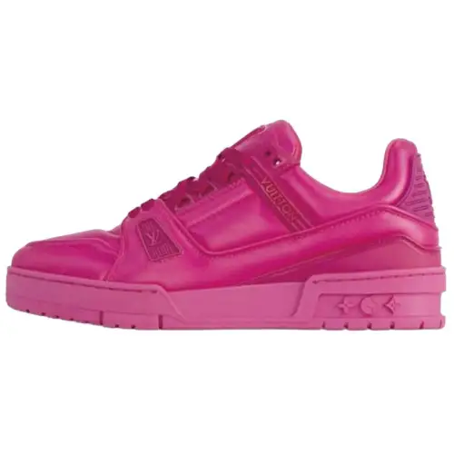 LOUIS VUITTON Trainer Leather Low top Skateboard Shoes Women's Peach Pink