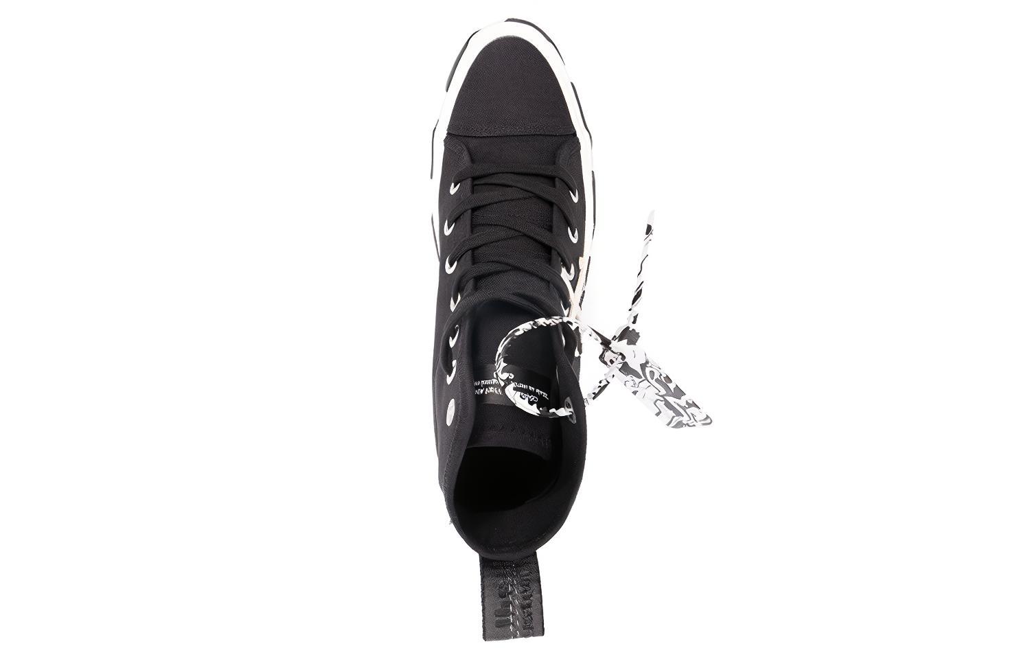 OFF WHITE Mid Top Vulcanized Canvas Sneaker 'Black White'