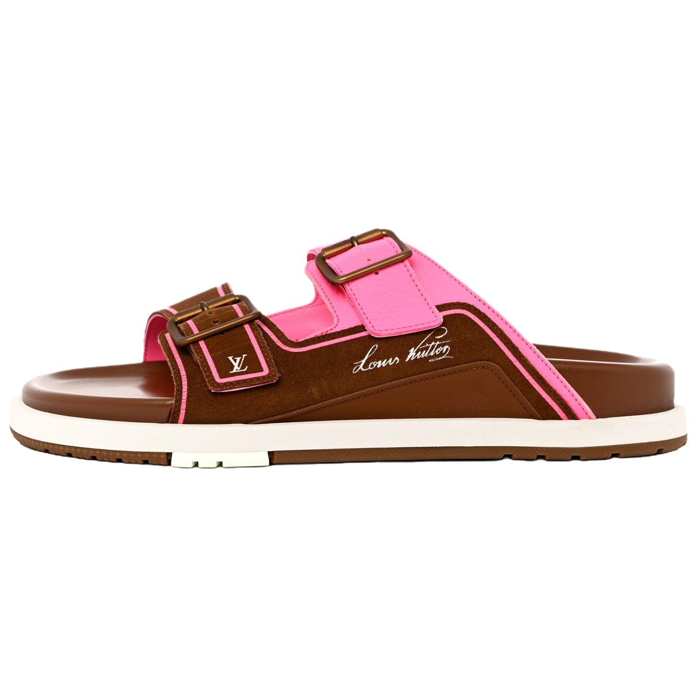 LOUIS VUITTON Trainer Slip Resistant Slide Slippers Men's Pink