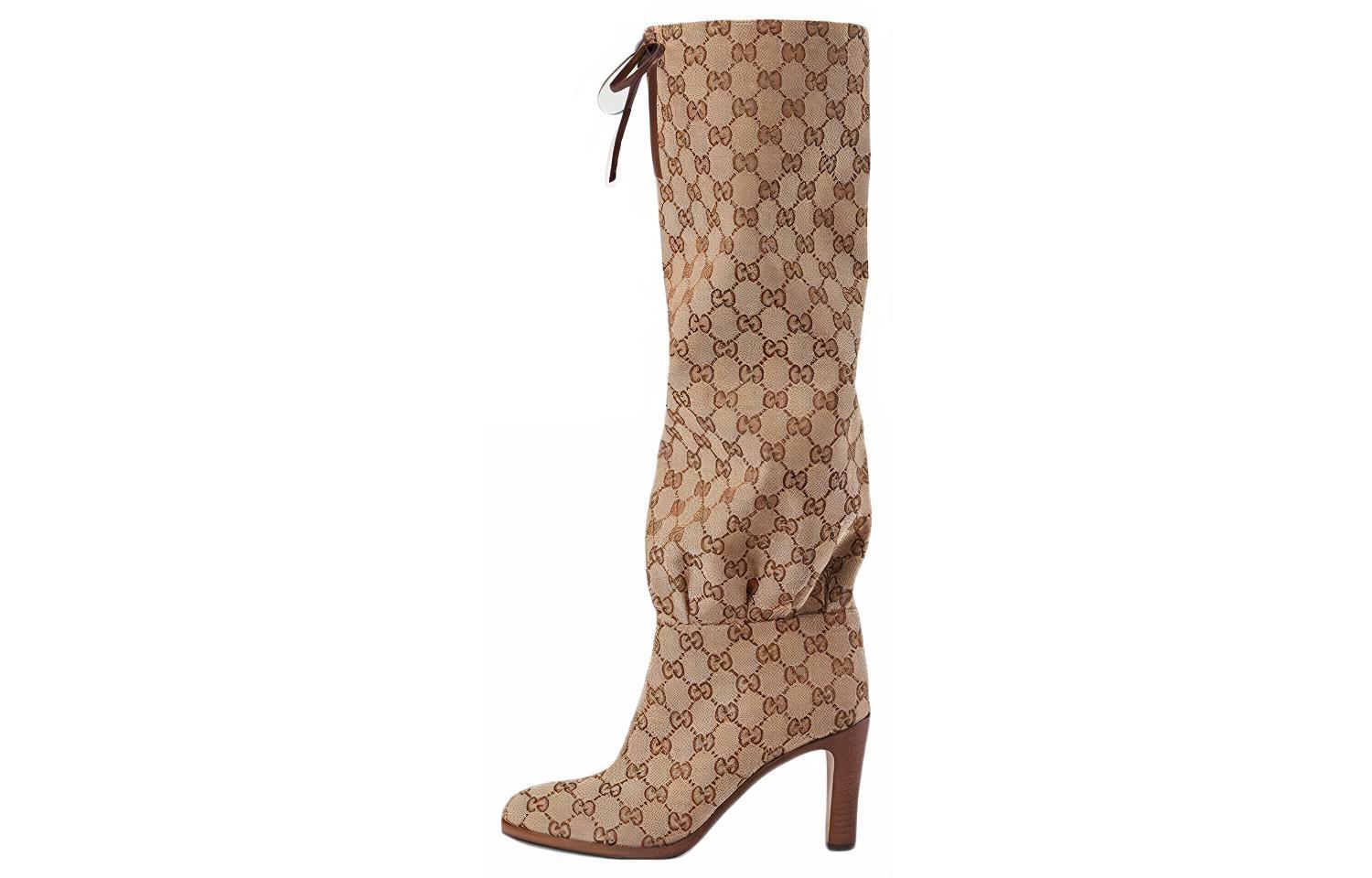 Женские сапоги Gucci (коричневые)