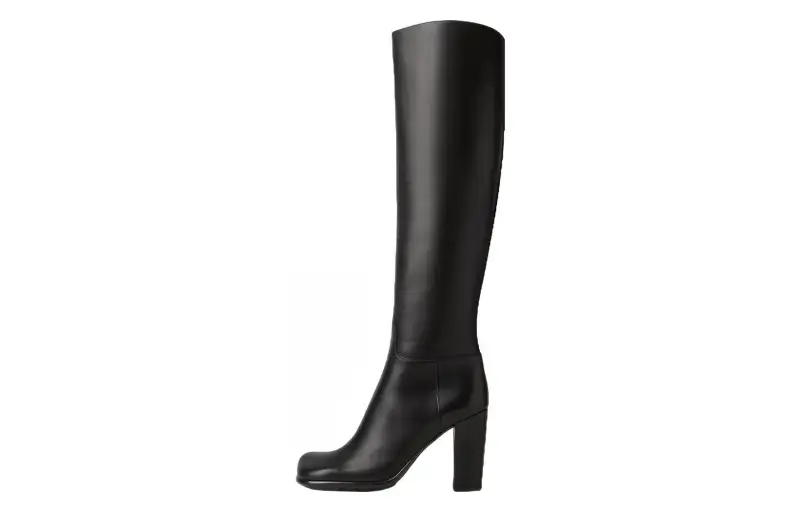 Bottega Veneta Storm Fashion Knee High Boots 9cm Women's Black