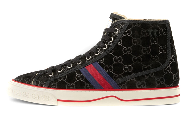 Мужские кеды Gucci Tennis 1977 (черно-красные)