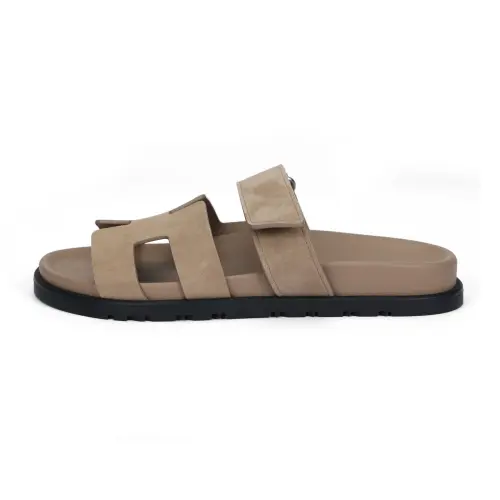 HERMES Chypre Slide Slippers Women's Brown