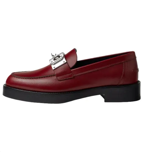 HERMES Hot Loafers Women's Red