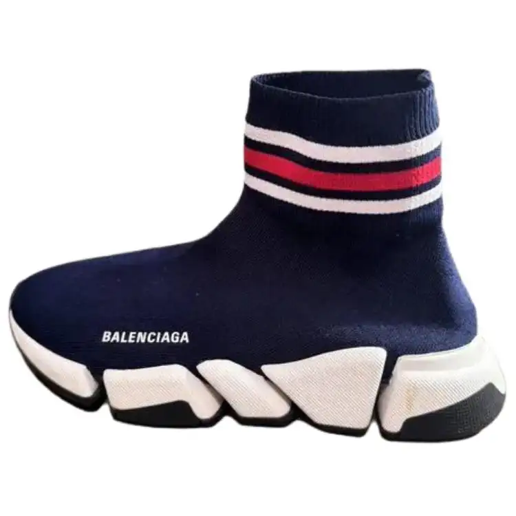 Balenciaga Speed 2.0 Striped Navy Blue Black White Women's