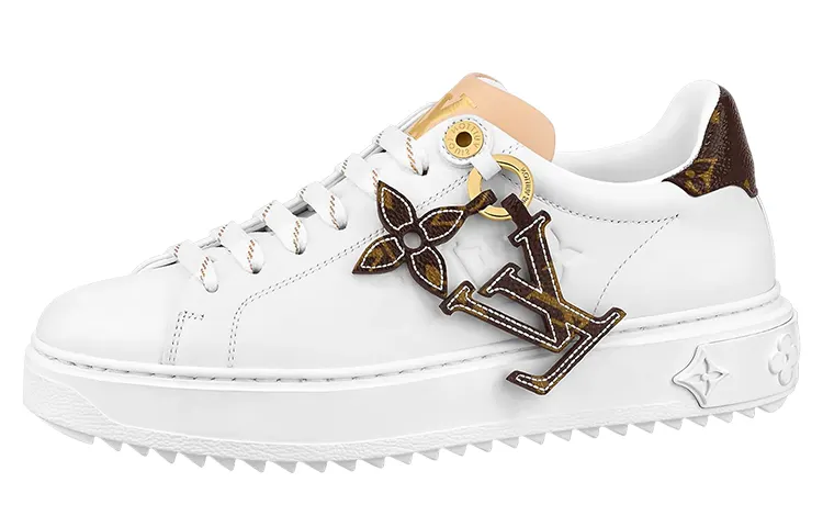 LOUIS VUITTON Time Out Sneakers 'White With Brown Monogra' Women's