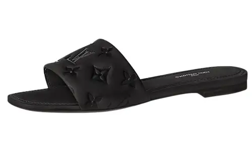 LOUIS VUITTON Revival Slip Resistant Slide Slippers Women's Black