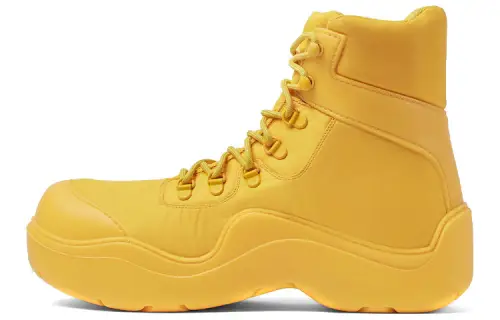 Bottega Veneta Puddle Bomber Short Ankle Boots Men's Yellow