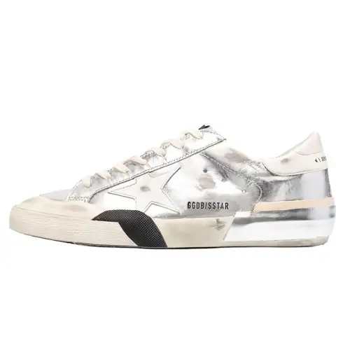 Golden Goose Super Star Metallic Finish Silver White Black