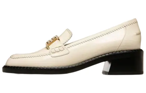 BALLY Bally Ellyane Leather Fashionable Low-top Thick Heel High Heel Women's Off-White