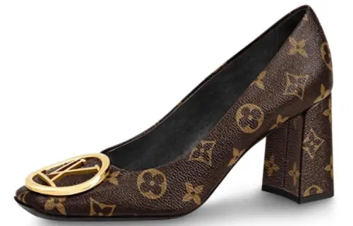 LOUIS VUITTON Madeleine Chunky Heel High Heels Women's Monogram Color