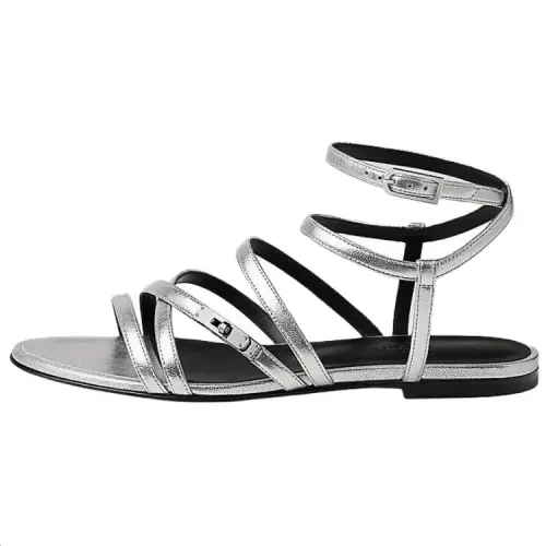 HERMES Lullaby One Strap Sandals Women's Silver