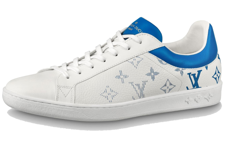 LOUIS VUITTON Luxembourg Stylish Skateboarding Shoes Unisex White Blue Gradient