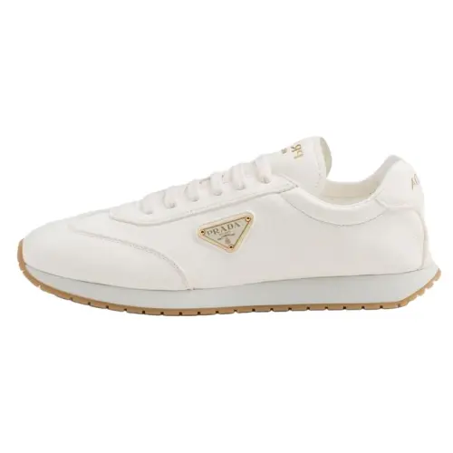PRADA Leather Low top Casual Shoes Men's Ecru