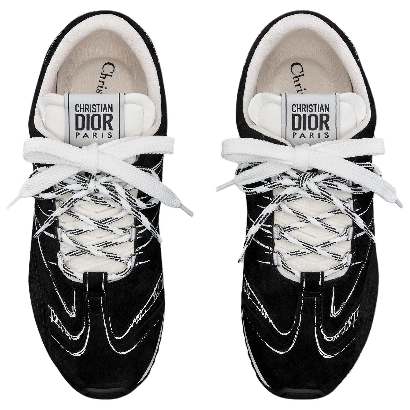 Женские кеды Dior D-Sketch (черные) — Чёрный — фото 5