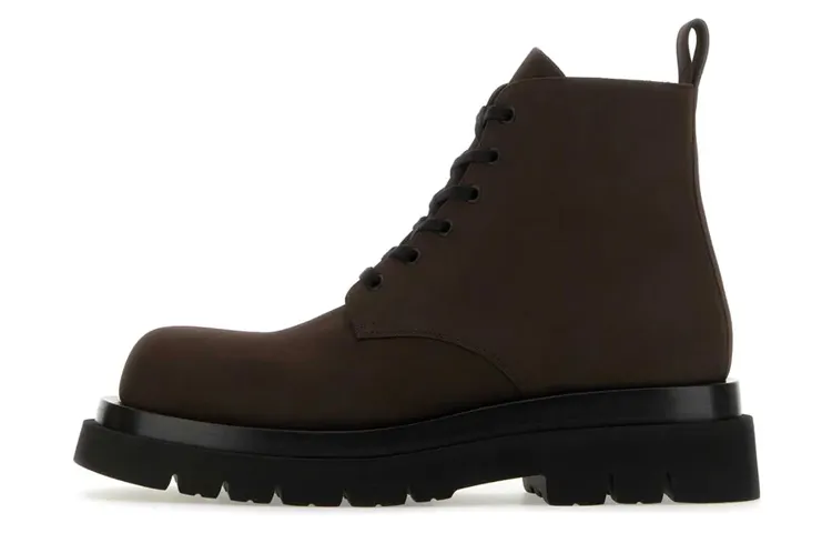 Bottega Veneta Lug Chelsea Leather Ankle Boots Men's Brown