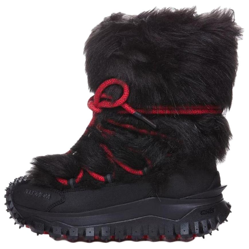 Женские сапоги Moncler Leather Boots (черные)