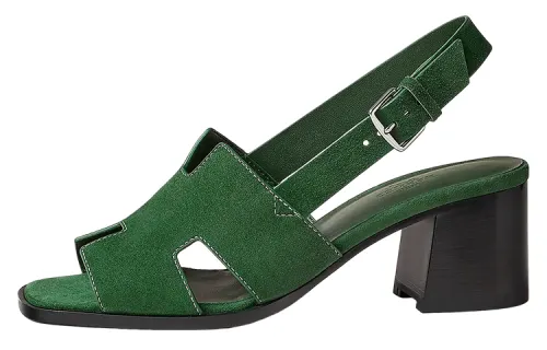 HERMES Elbe One Strap Sandals Women's Green