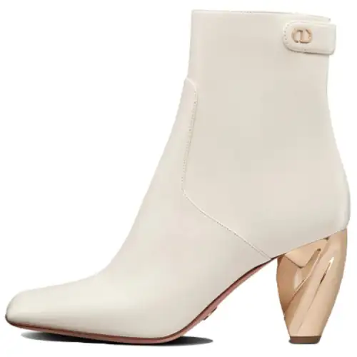 DIOR Rhodes Cow Leather Ankle Boots Women's White