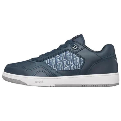 DIOR B27 Uptown Cow Leather Low top Skateboard Shoes Unisex Blue