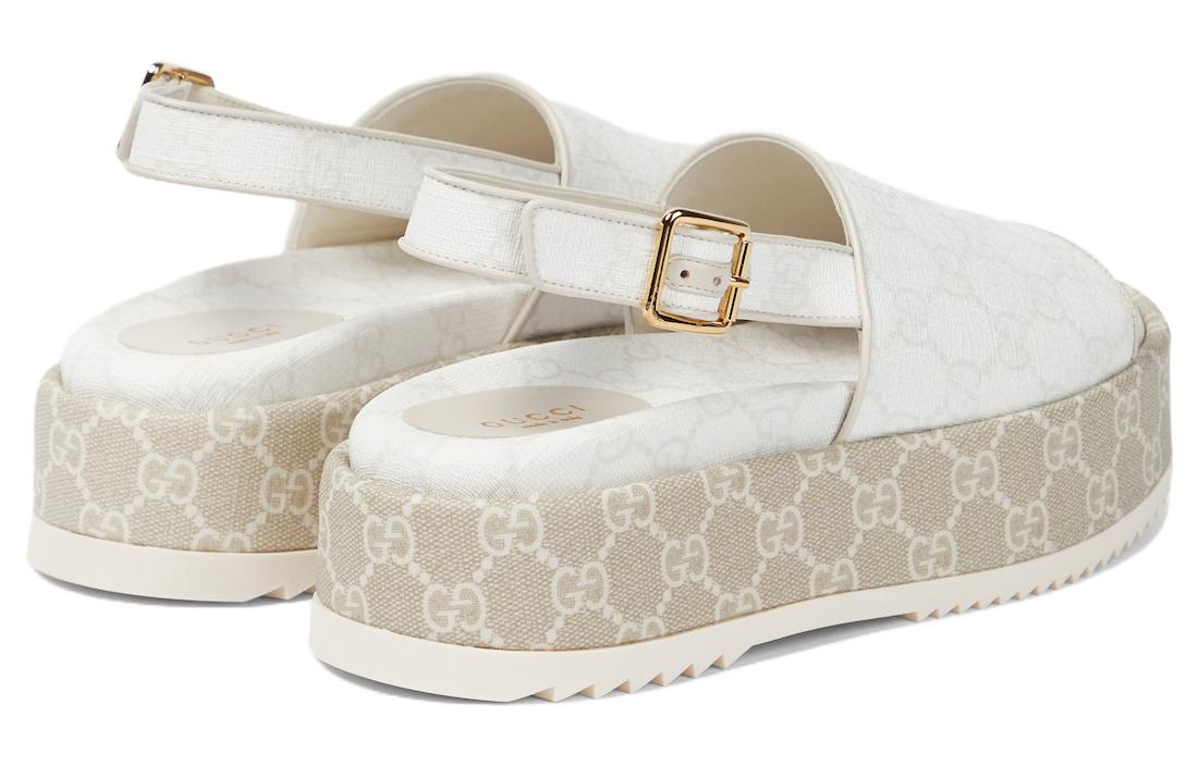 Gucci Wmns Platform Gg Sandal 'White Beige' Women's