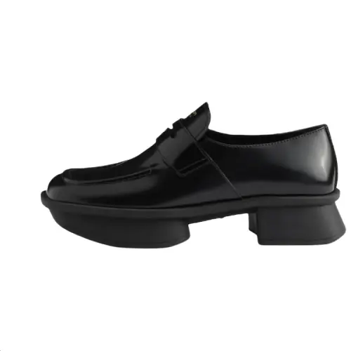 PRADA Equal Cow Leather, Leather Loafers 4cm Women's Black