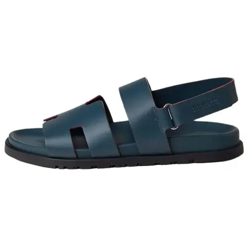 HERMES Genius One Strap Sandals Men's Blue
