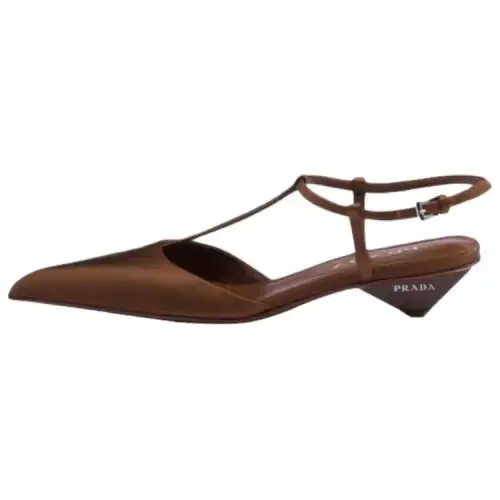 PRADA Cone Heel High Heels 3.5cm Women's Brown