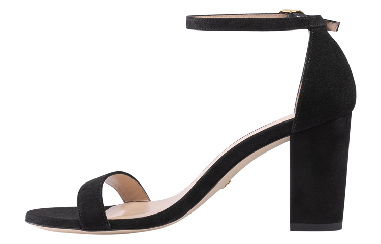 Stuart Weitzman/SW Leather High Heel One Strap Sandals 8cm Women's Black