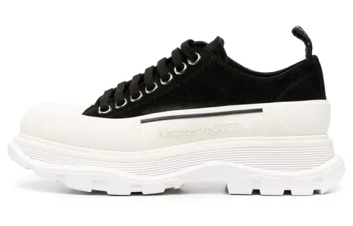 Alexander McQueen Tread Slick Lace Up Low 'Black White' Women's