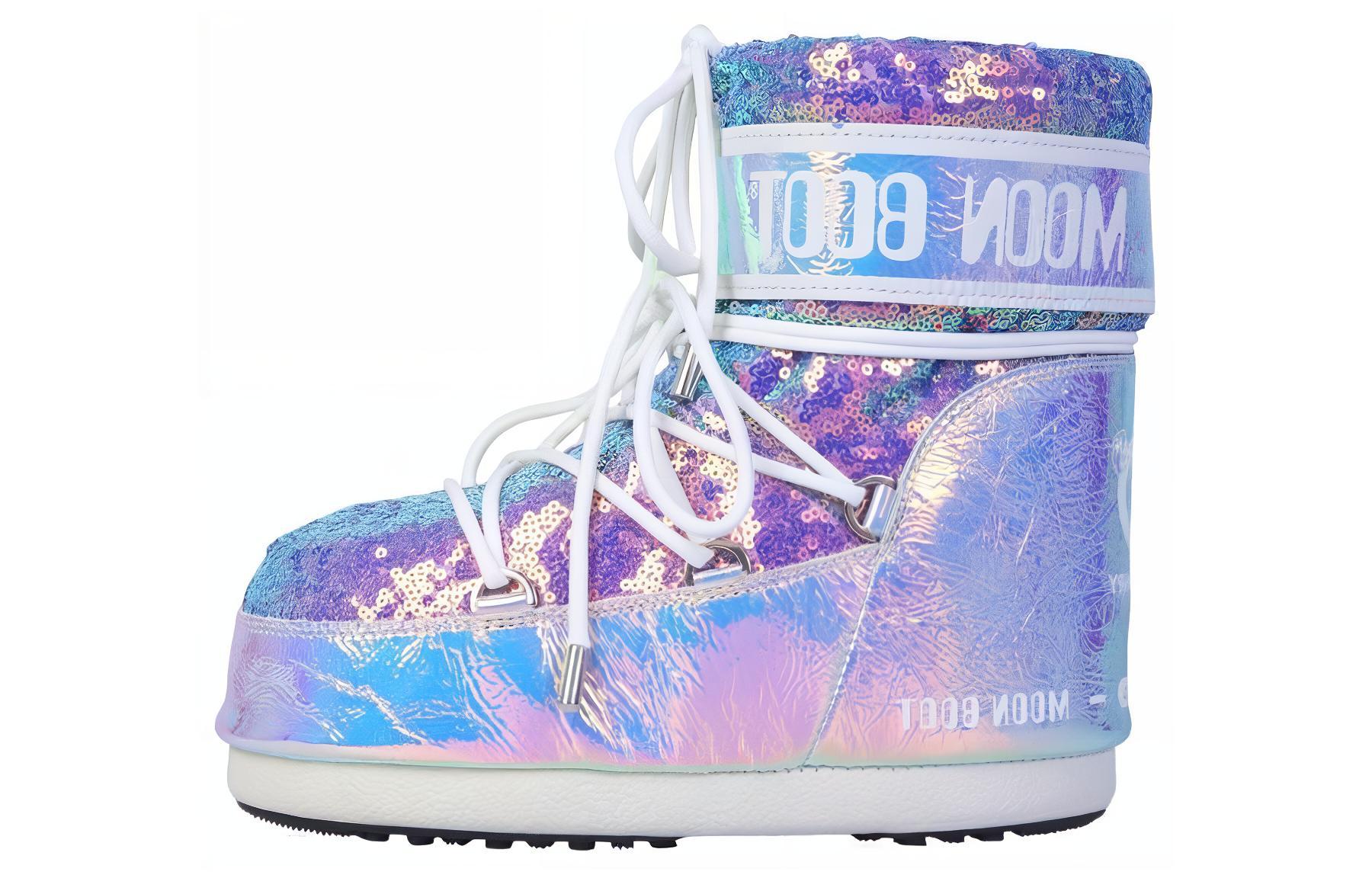 Женские ботинки Moon Boot Holo (ярко-фиолетовые)