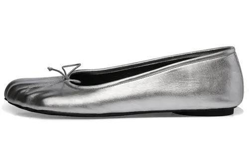 Balenciaga Anatomic Ballerina Shoes 'Silver Shiny Soft Sheepskin' Women's