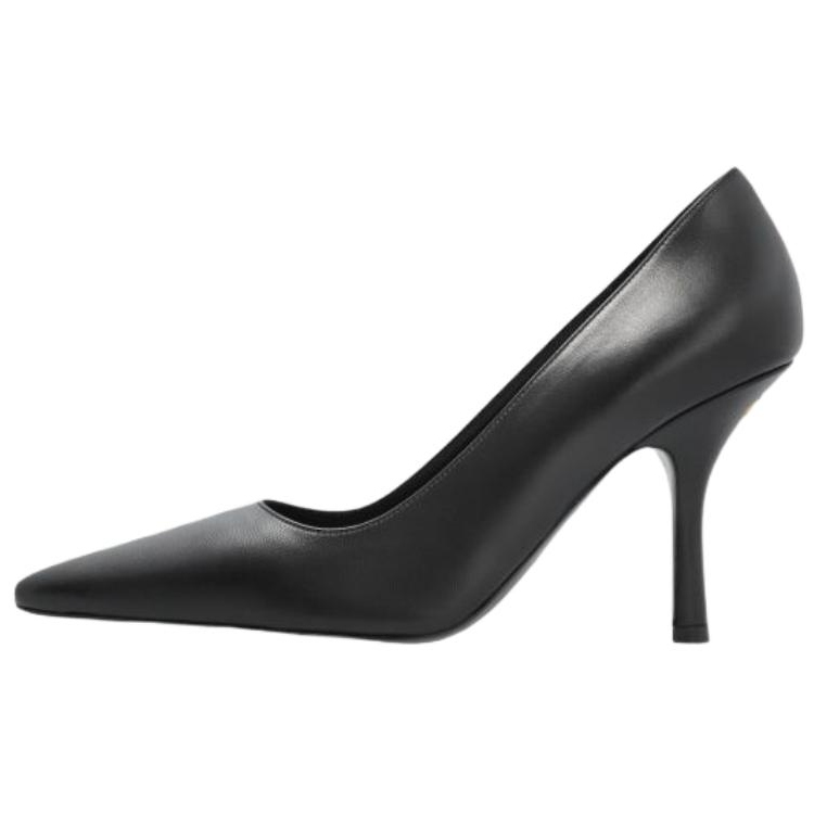 Burberry Dame Leather Slim Heel High Heels 10cm Women's Black