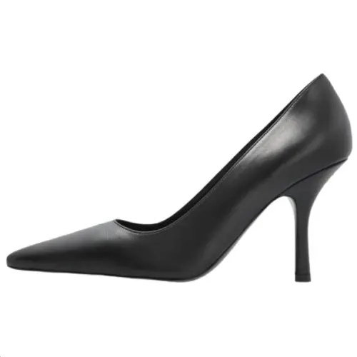 Burberry Dame Leather Slim Heel High Heels 10cm Women's Black