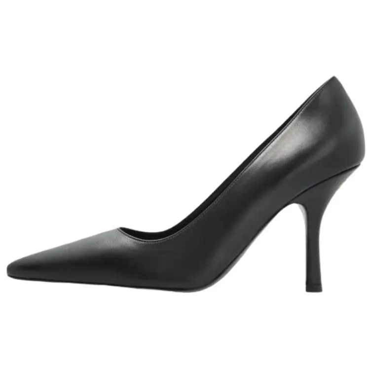 Burberry Dame Leather Slim Heel High Heels 10cm Women's Black