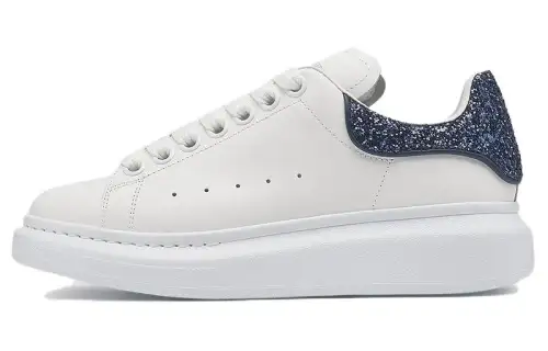 Alexander McQueen Low top Stylish Skateboarding Shoes Women's White Blue