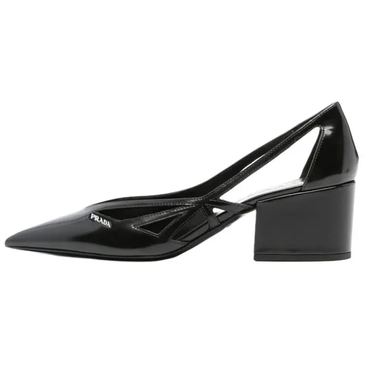 PRADA Chunky Heel High Heels 5.5cm Women's Black