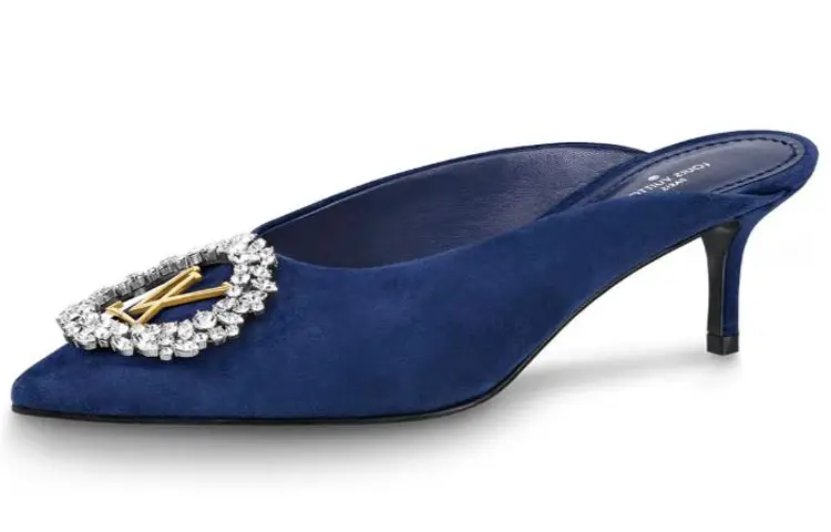 LOUIS VUITTON Madeleine Closed Toe Slippers Women's Blue