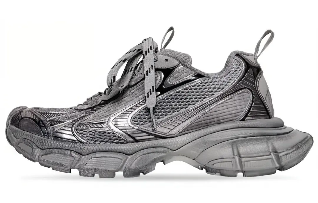Balenciaga 3XL Mesh Low top Chunky Sneakers Men's Silver Gray