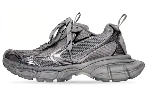 Balenciaga 3XL Mesh Low top Chunky Sneakers Men's Silver Gray
